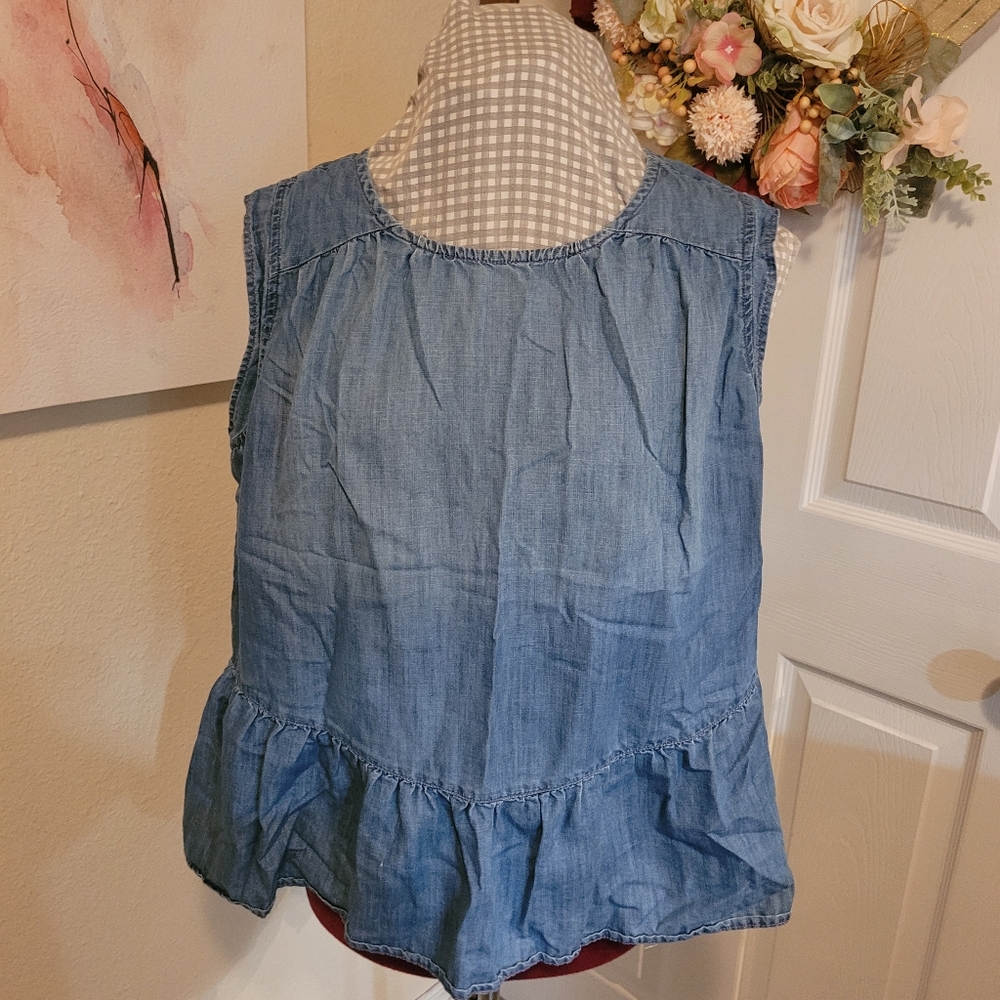 CASLON Denim.peplum top XXL